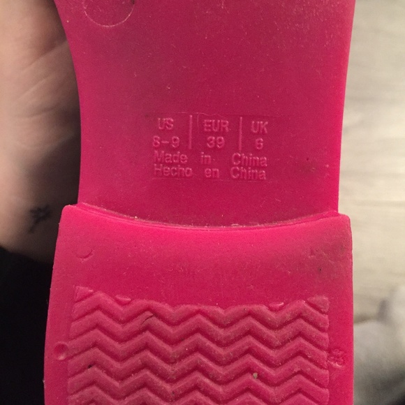 Pink and Black Rain Boots - Picture 6 of 6